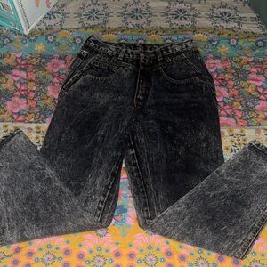 Vintage Zena Black Acid Wash Straight Leg Jeans